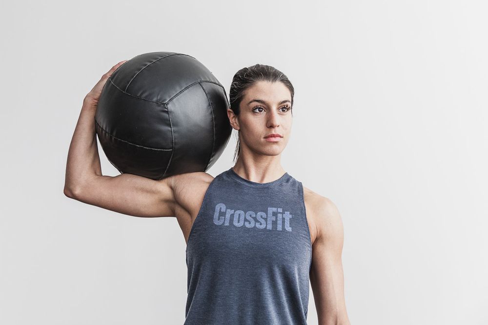 NOBULL Women's Crossfit® High-Neck Tank Tops - Navy - Ireland (5426LNRHK)